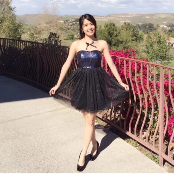 dELiA*s Dresses & Skirts - Party Sequins & Sparkle Strapless Tulle Dress